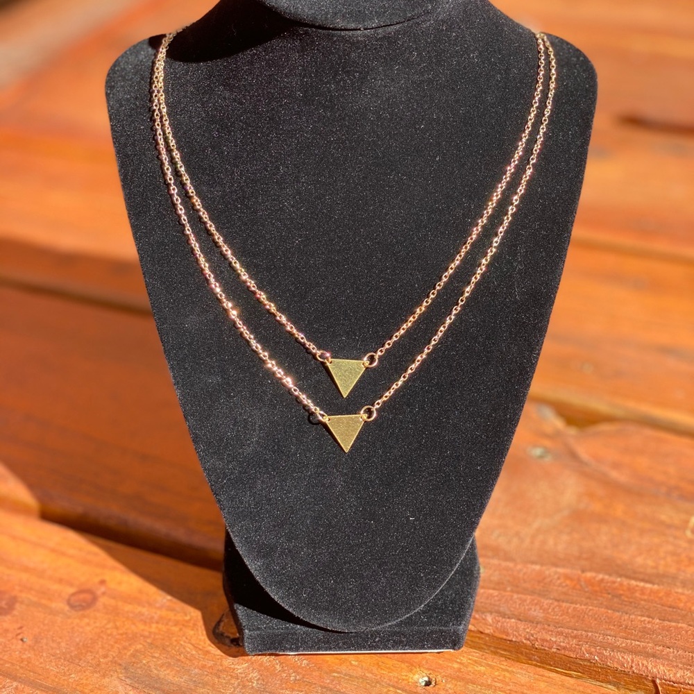 Double Strand Triangle Necklace